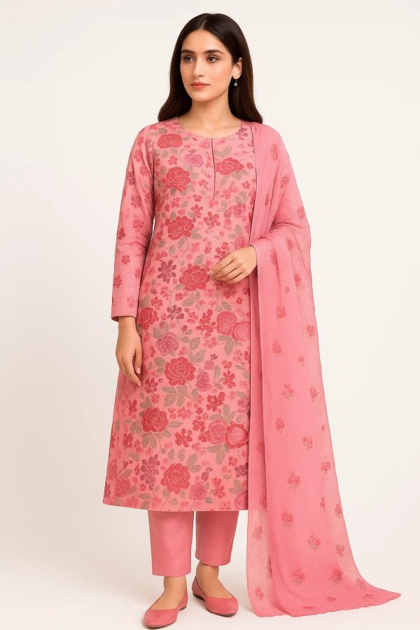 Lawn Embroidered 3pc Suit. Lawn-25-0004