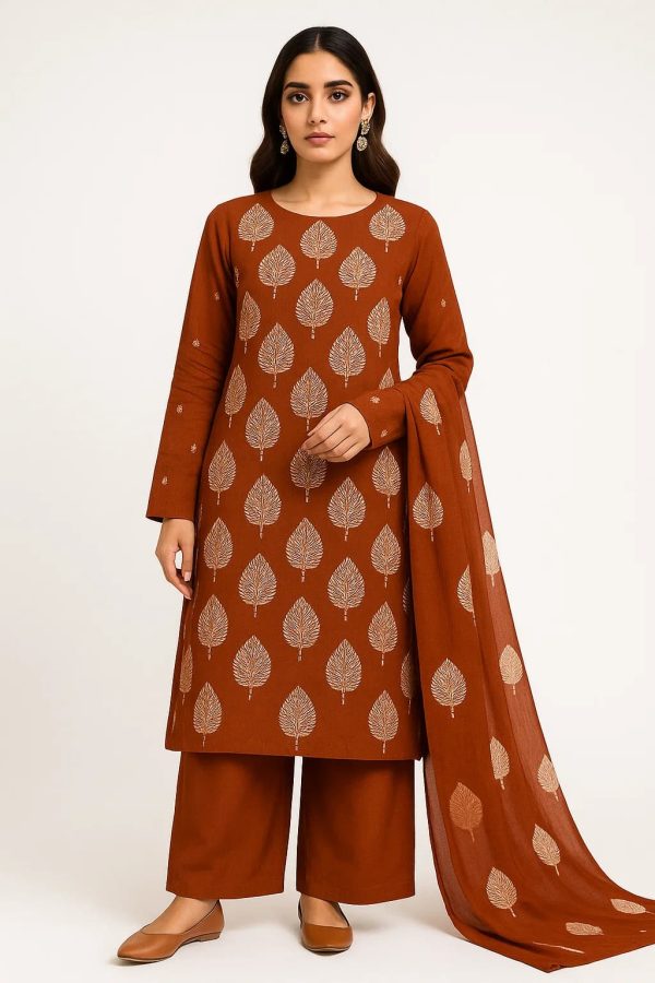 Lawn Embroidered 3pc Suit - Lawn-25-0001