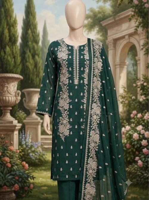 Lawn Embroidered Unstitched 3 Piece-0014