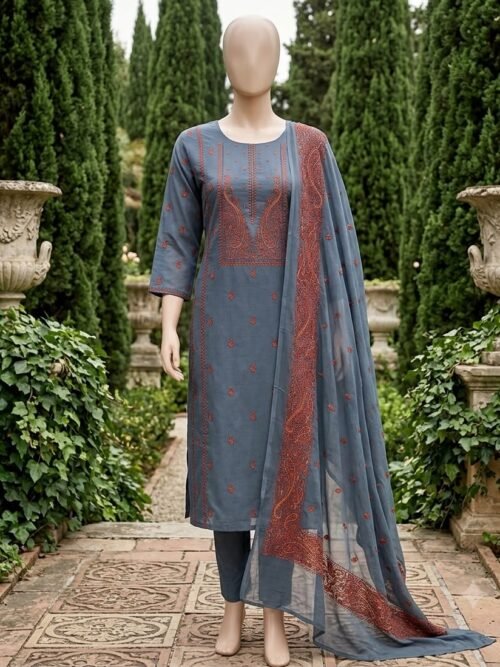 Lawn Embroidered Unstitched 3 Piece-0021