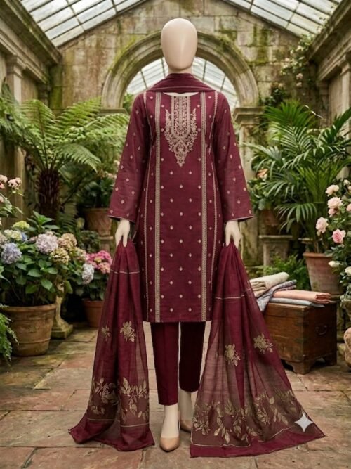 Lawn Embroidered Unstitched 3 Piece-0023
