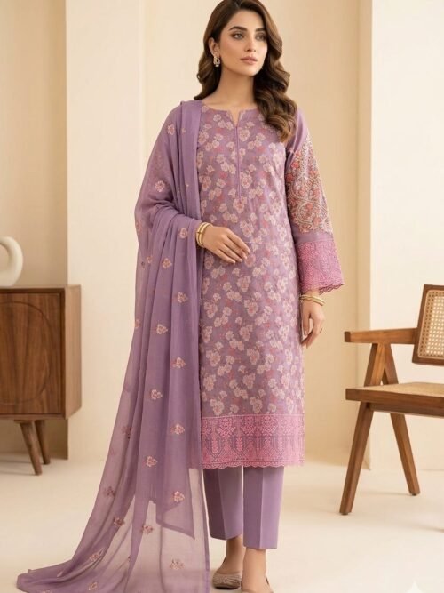 Lawn Embroidered Unstitched 3 Piece-0019